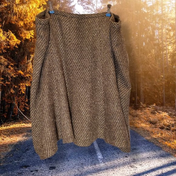 Lane Bryant brown & cream wool skirt, size 24 - Picture 2 of 5